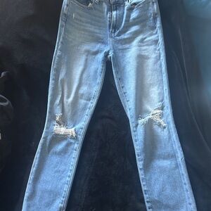 Women's Distressed Blue Jeans